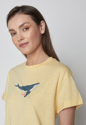 Gelber Lässiges T-Shirt aus Bio-Baumwolle für Damen (3)