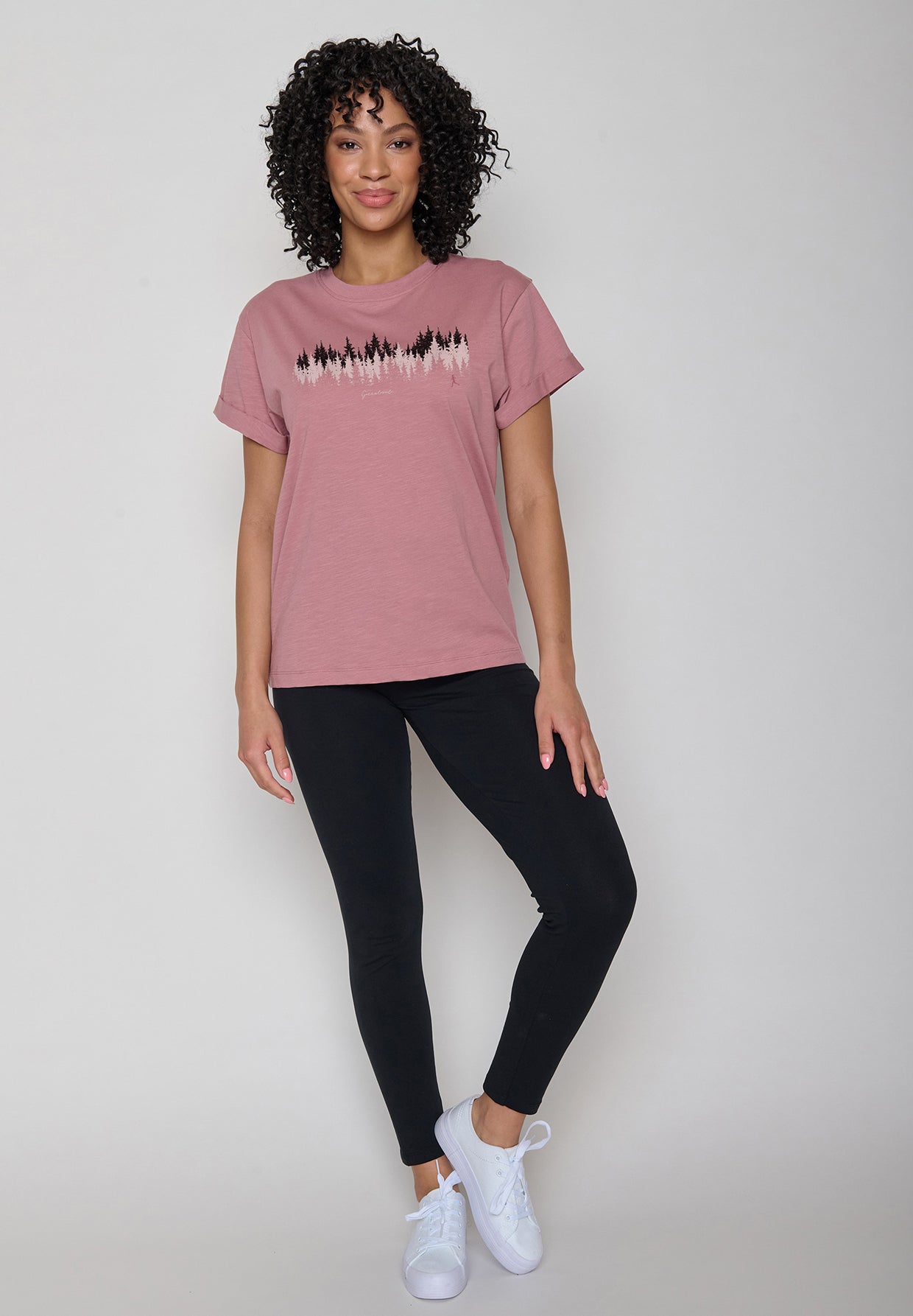 Rosa Lässiges T-Shirt aus Bio-Baumwolle für Damen (3)