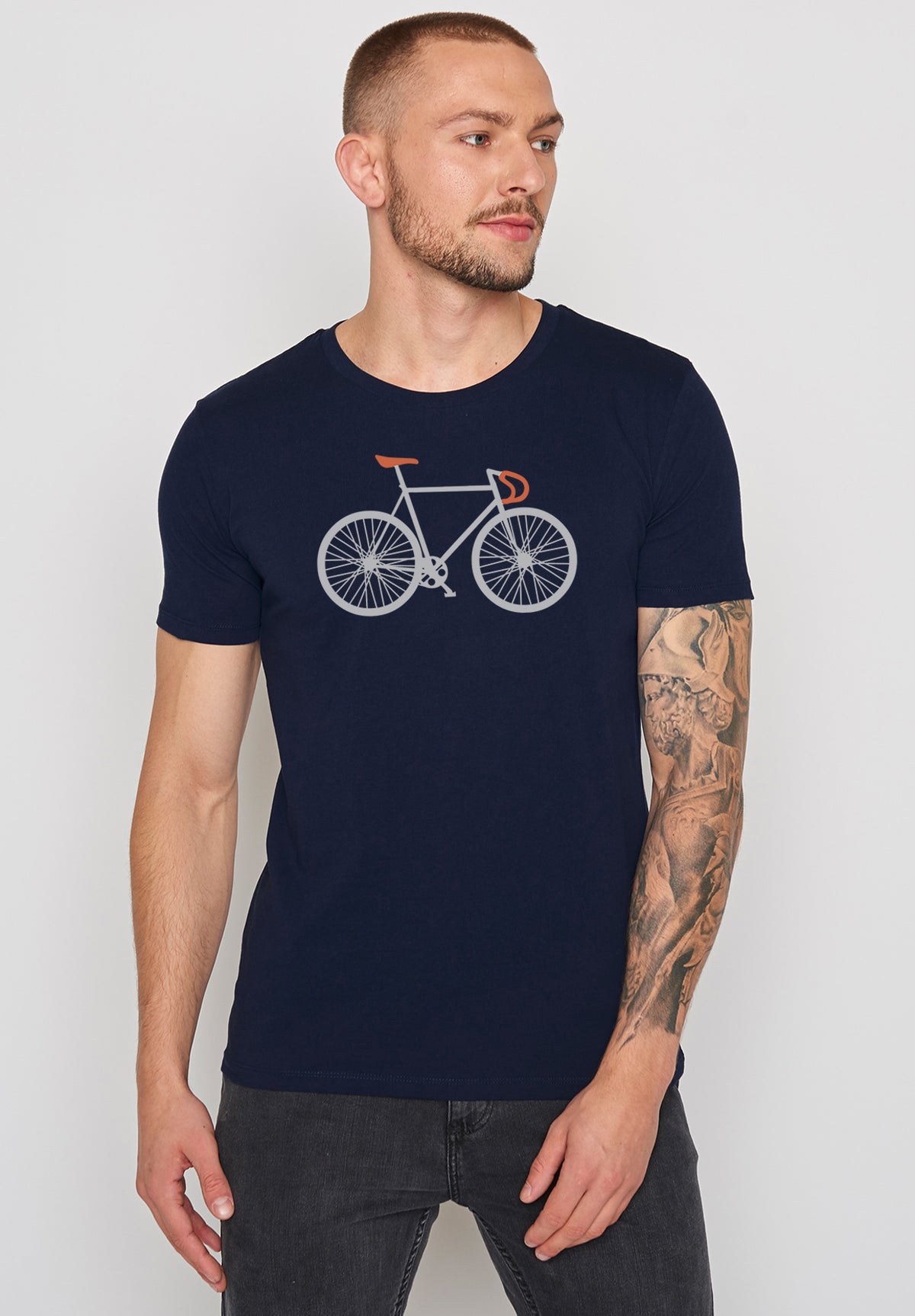 Blauer Sportliches T-Shirt aus Bio-Baumwolle für Herren (1)