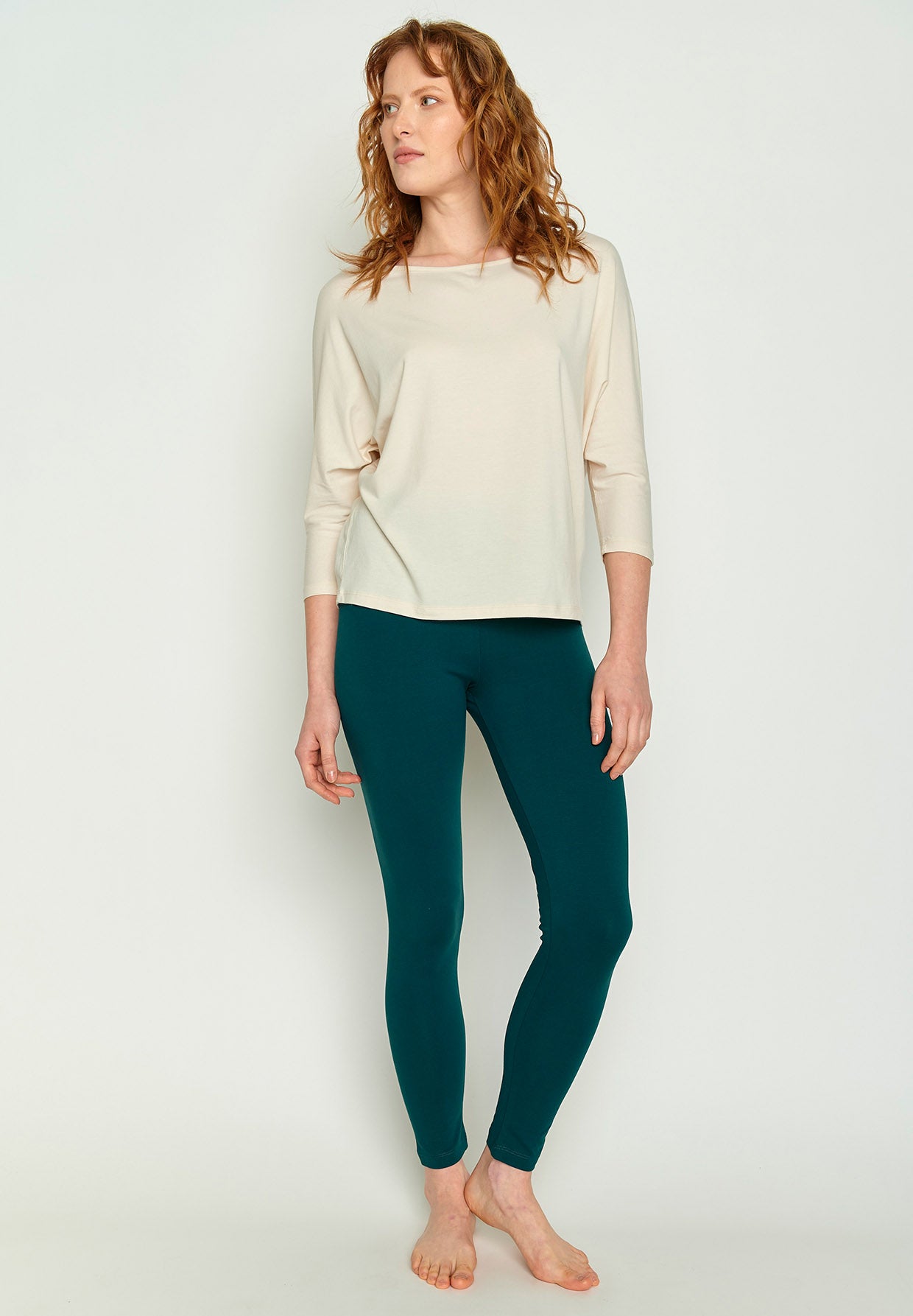 Blauer Lässige Leggings aus Bio-Baumwolle für Damen (4)