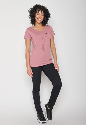 Rosa Lässiges T-Shirt aus Bio-Baumwolle für Damen (3)