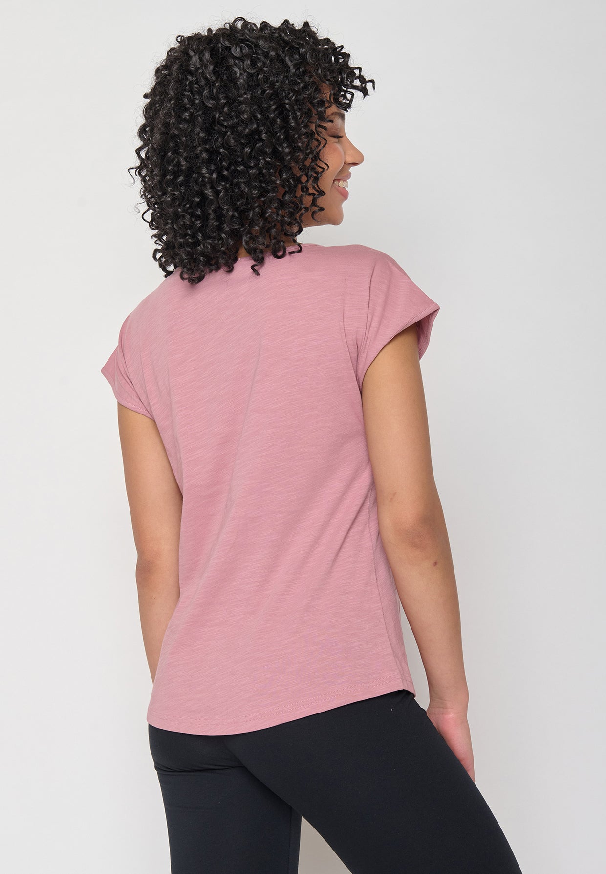 Rosa Sportliches T-Shirt aus Bio-Baumwolle für Damen (3)