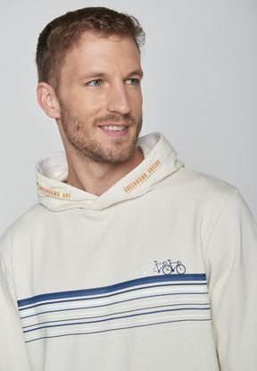 Creme White: Kuschliger Hoodie aus Bio-Baumwolle für Herren [10019]