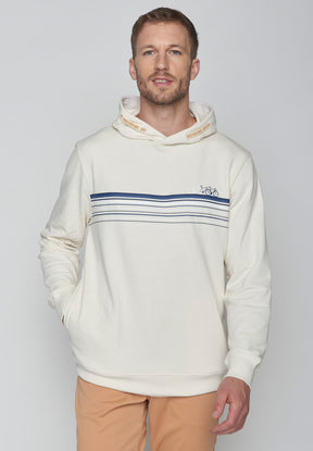 Creme White: Kuschliger Hoodie aus Bio-Baumwolle für Herren [10022]