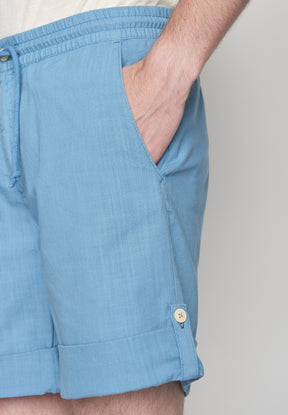 Blau:  Sommerliche Hose aus Bio-Baumwolle für Herren [10024]