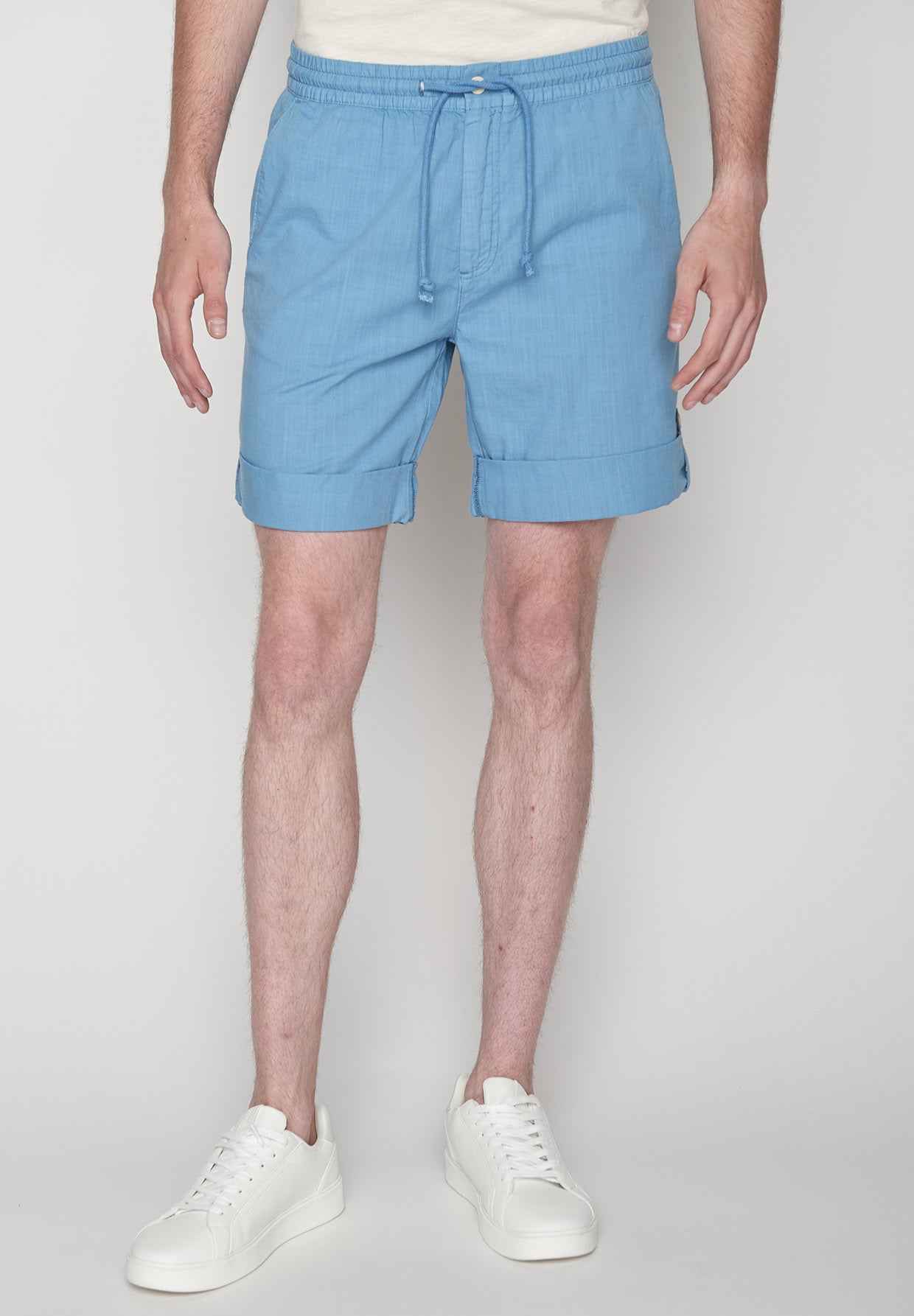 Blau:  Sommerliche Hose aus Bio-Baumwolle für Herren [10026]