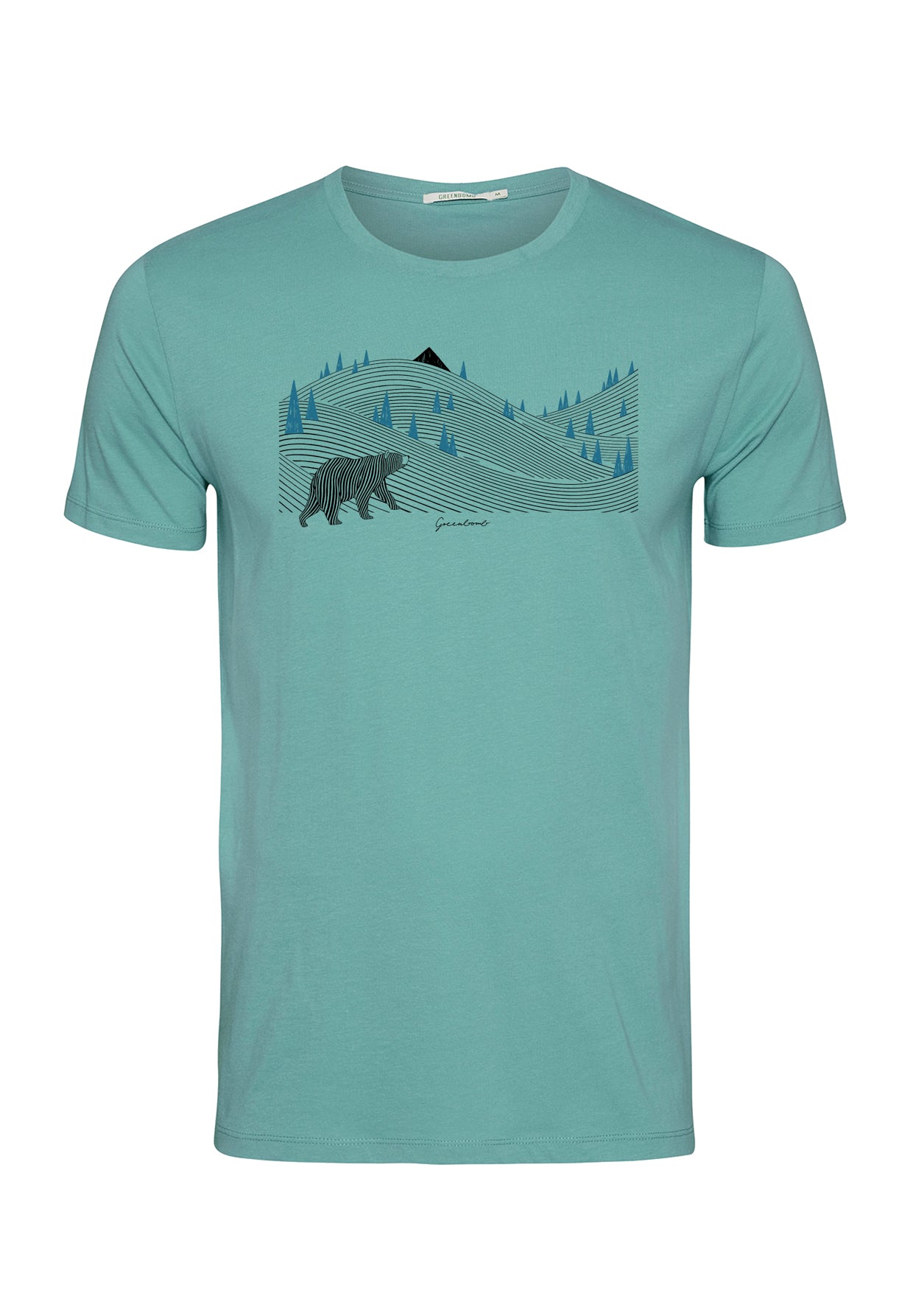 Türkis: Sportliches T-Shirt aus Bio-Baumwolle für Herren [10077]