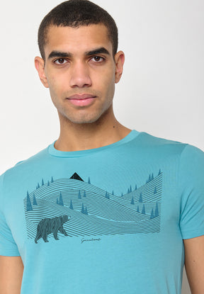 Türkis: Sportliches T-Shirt aus Bio-Baumwolle für Herren [10078]