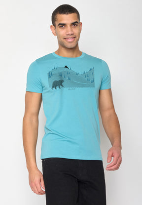 Türkis: Sportliches T-Shirt aus Bio-Baumwolle für Herren [10081]