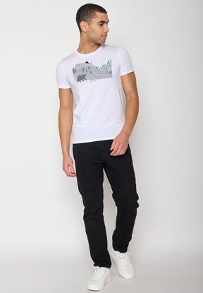 Weiß:  Sportliches T-Shirt aus Bio-Baumwolle für Herren [10083]