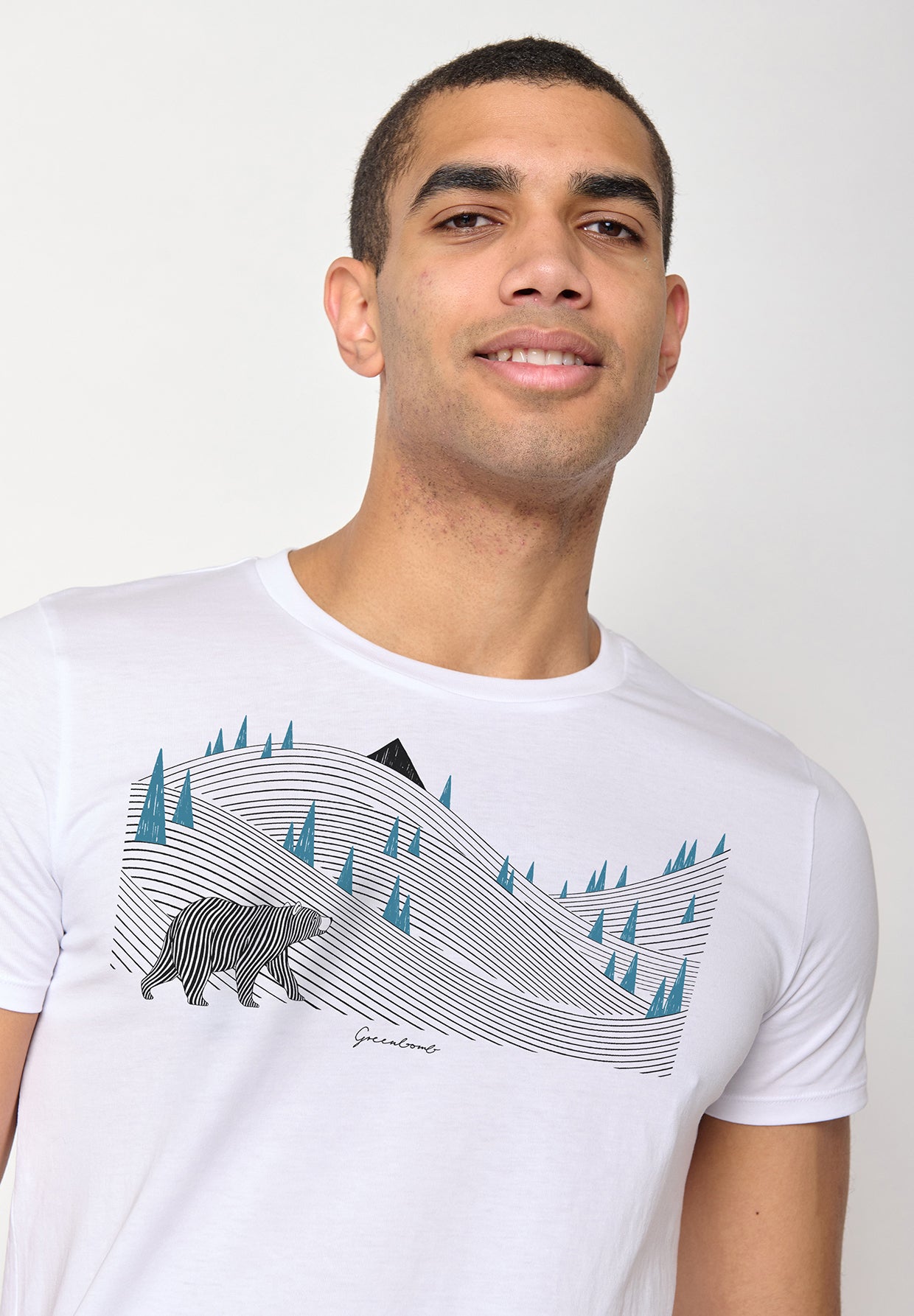 Weiß:  Sportliches T-Shirt aus Bio-Baumwolle für Herren [10084]