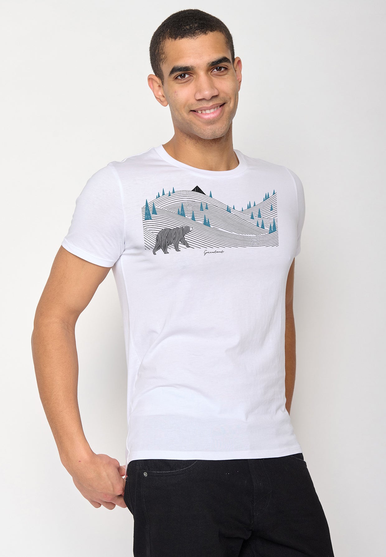 Weiß:  Sportliches T-Shirt aus Bio-Baumwolle für Herren [10086]