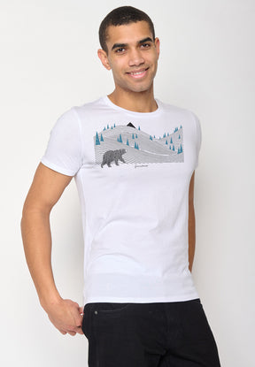 Weiß:  Sportliches T-Shirt aus Bio-Baumwolle für Herren [10086]