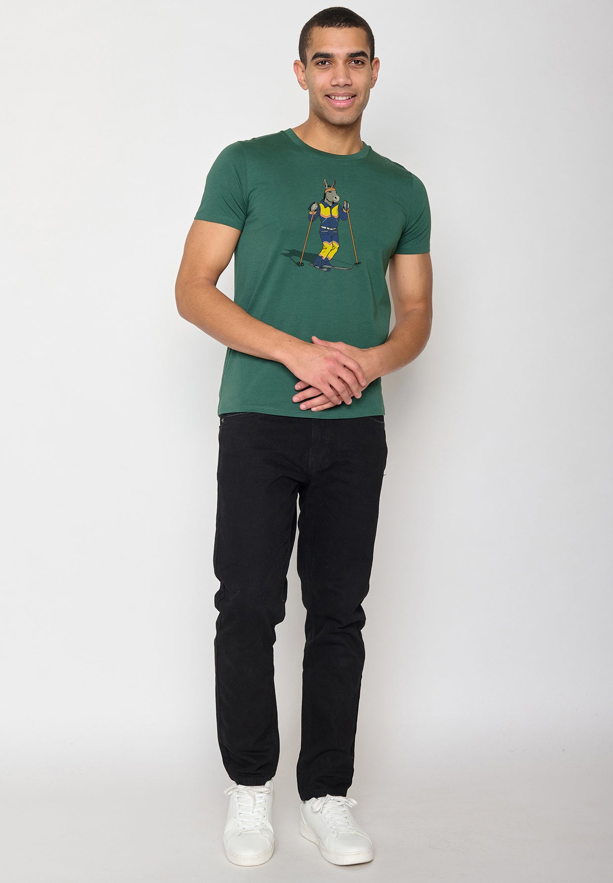 Bottle Green: Sportliches T-Shirt aus Bio-Baumwolle für Herren [10108]