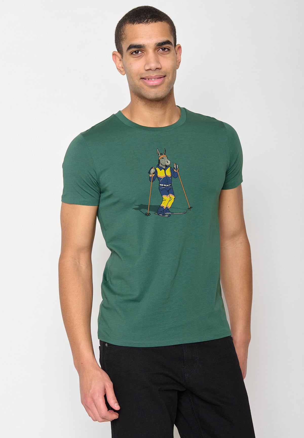 Bottle Green: Sportliches T-Shirt aus Bio-Baumwolle für Herren [10111]