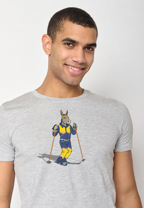 Heather Grey: Sportliches T-Shirt aus Bio-Baumwolle für Herren [10114]