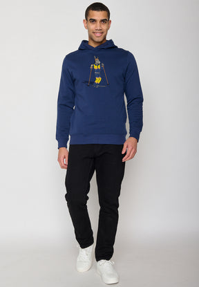 Navy: Kuschliger Hoodie aus Bio-Baumwolle für Herren [10124]