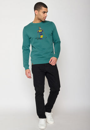 Jungle Green: Gemütliches Sweatshirt aus Bio-Baumwolle für Herren [10130]
