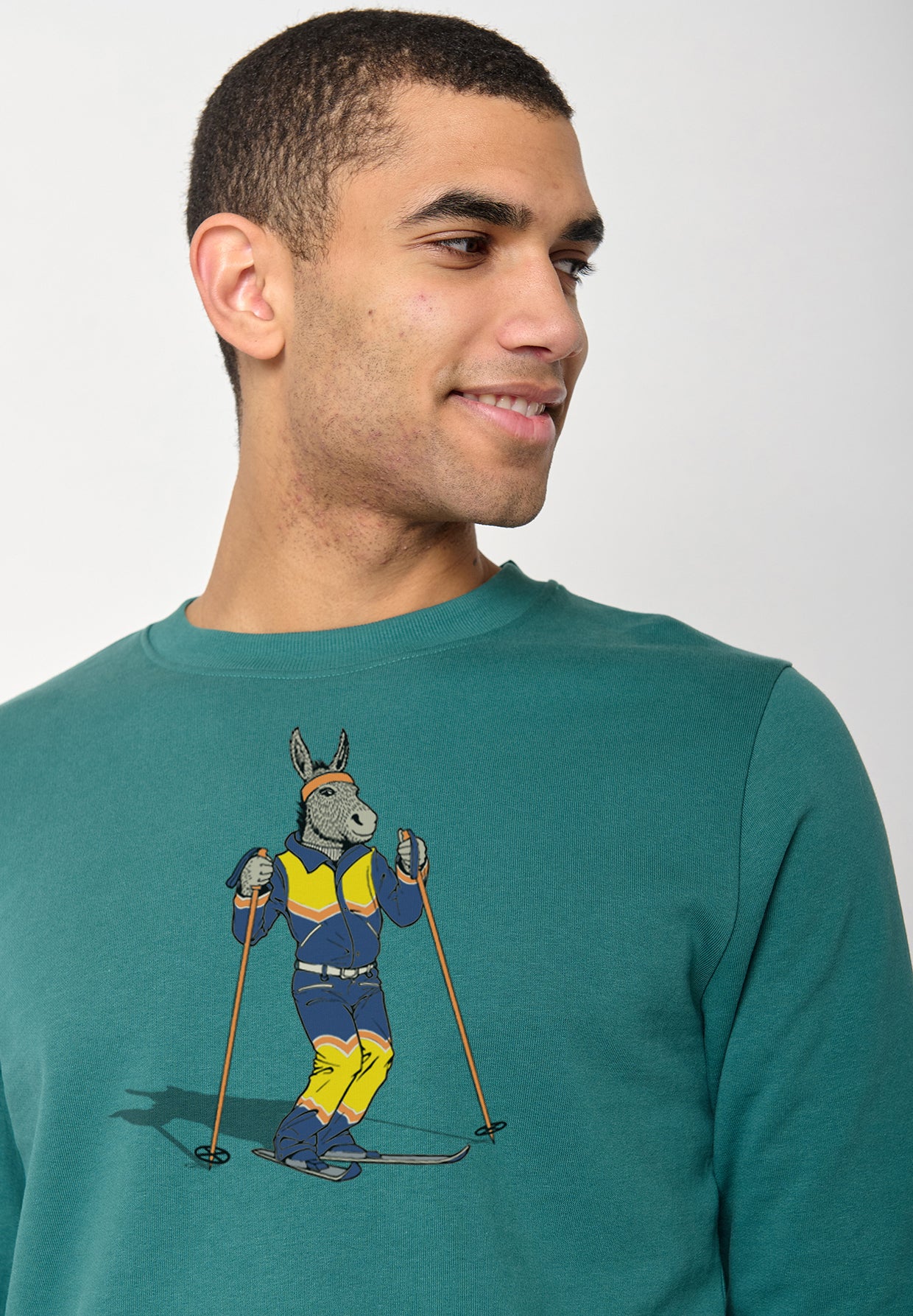 Jungle Green: Gemütliches Sweatshirt aus Bio-Baumwolle für Herren [10131]