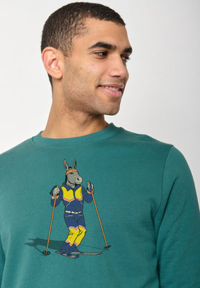 Jungle Green: Gemütliches Sweatshirt aus Bio-Baumwolle für Herren [10131]