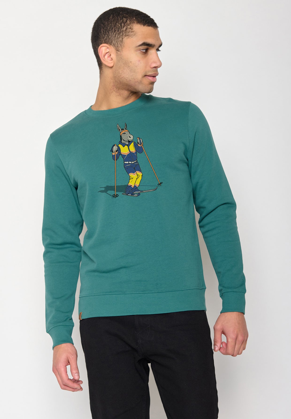Jungle Green: Gemütliches Sweatshirt aus Bio-Baumwolle für Herren [10132]