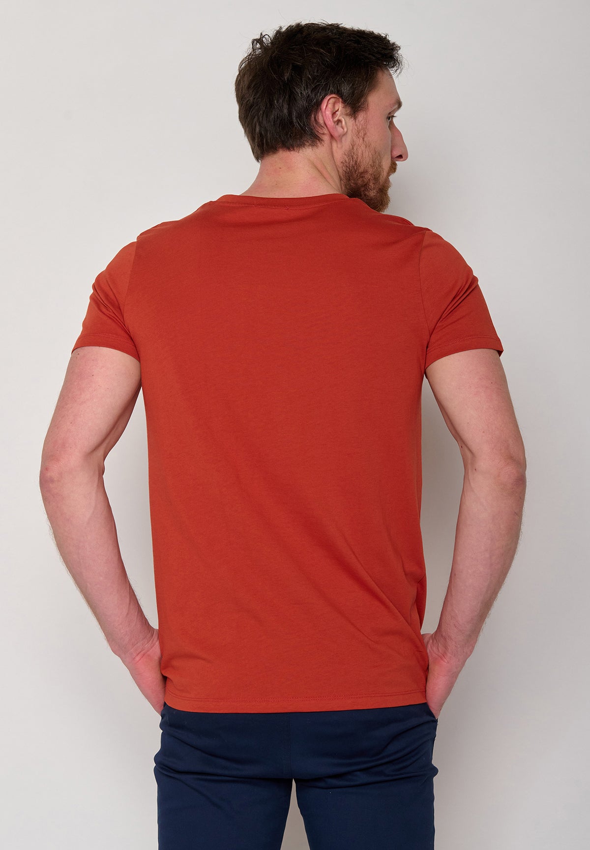Rot:  Sportliches T-Shirt aus Bio-Baumwolle für Herren [10135]