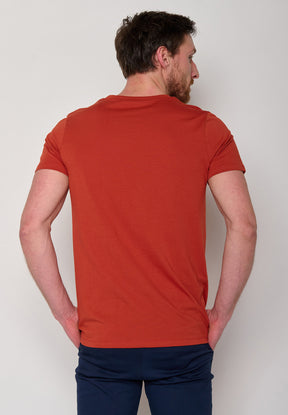 Rot:  Sportliches T-Shirt aus Bio-Baumwolle für Herren [10135]