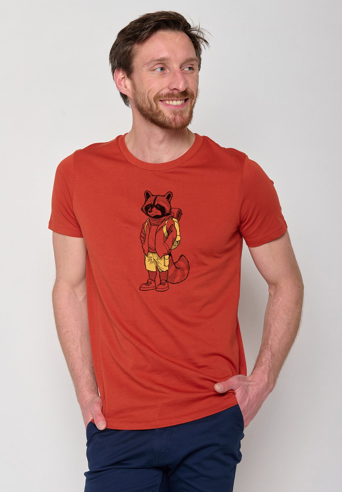 Rot:  Sportliches T-Shirt aus Bio-Baumwolle für Herren [10136]