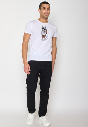 Weiß:  Sportliches T-Shirt aus Bio-Baumwolle für Herren [10138]