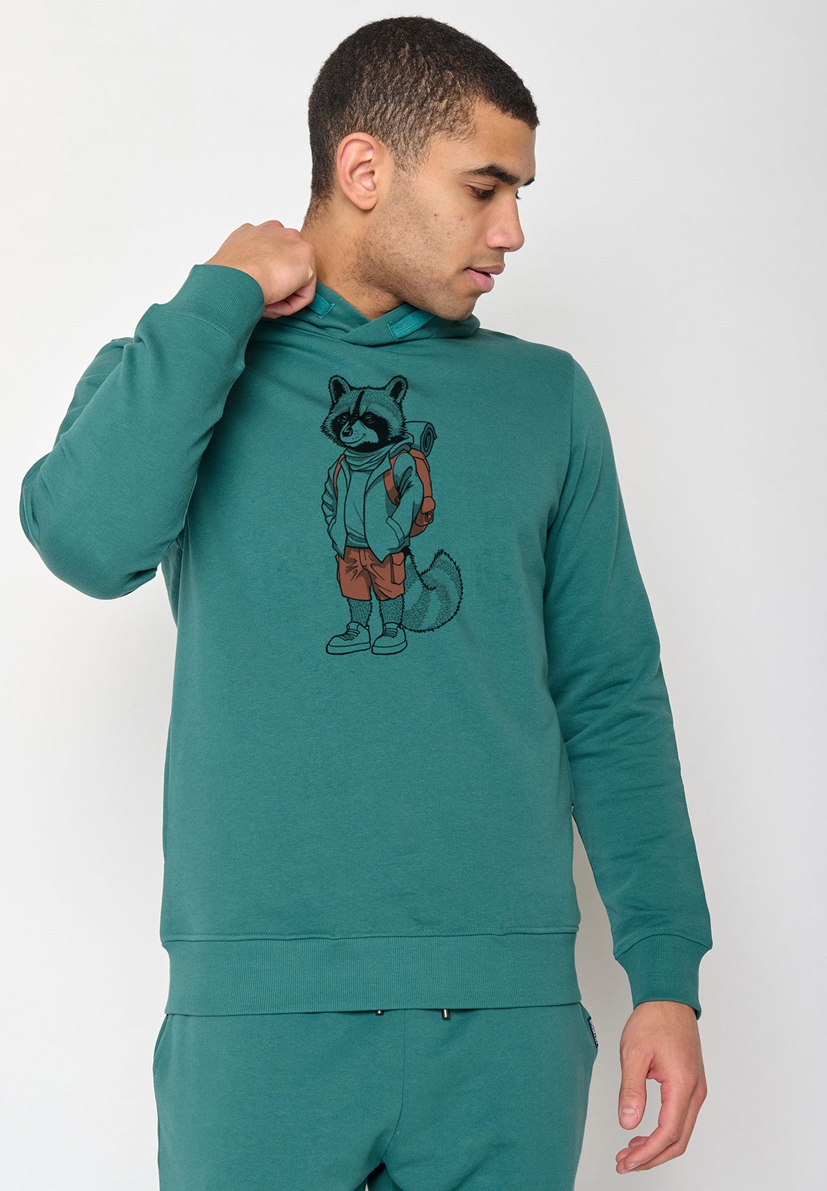 Grün:  Kuschliger Hoodie aus Bio-Baumwolle für Herren [10150]