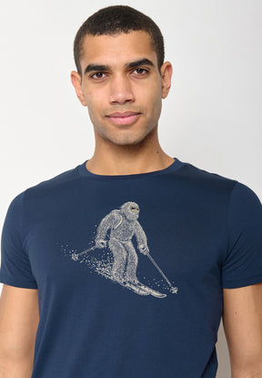 Navy: Sportliches T-Shirt aus Bio-Baumwolle für Herren [10164]