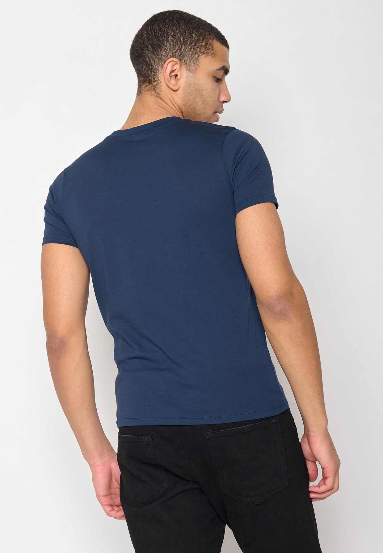 Navy: Sportliches T-Shirt aus Bio-Baumwolle für Herren [10166]