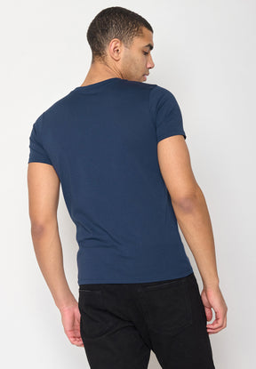 Navy: Sportliches T-Shirt aus Bio-Baumwolle für Herren [10166]