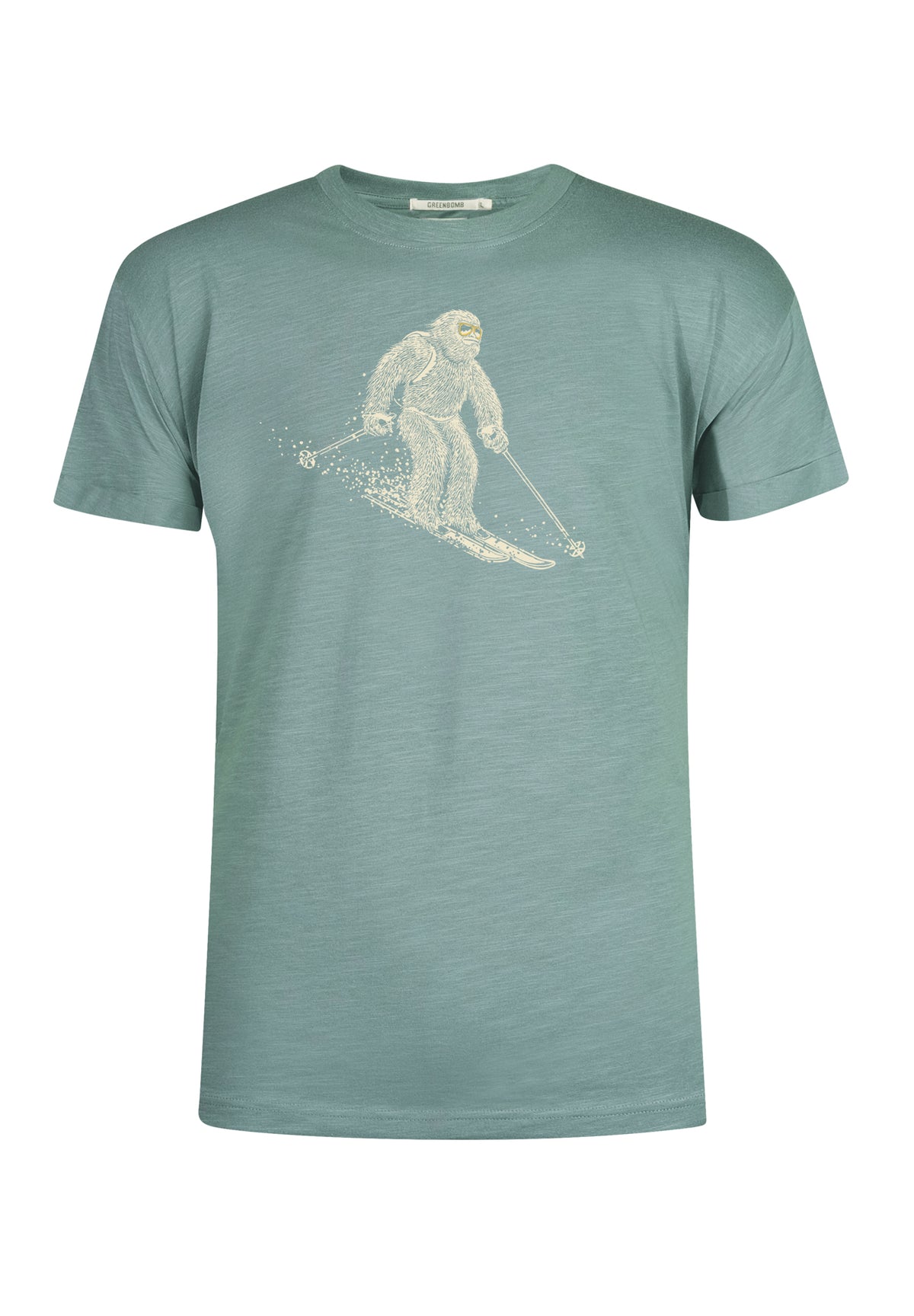 Deep Sage: Lässiges T-Shirt aus Bio-Baumwoll Mix für Herren [10168]