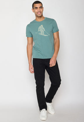 Deep Sage: Lässiges T-Shirt aus Bio-Baumwoll Mix für Herren [10170]