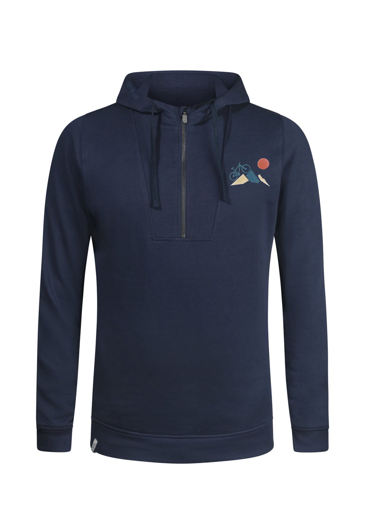Navy: Lässiger Half-Zip aus Bio-Baumwolle für Herren [10194]