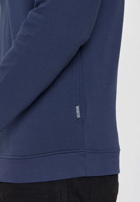 Navy: Lässiger Half-Zip aus Bio-Baumwolle für Herren [10195]