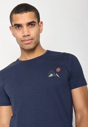 Navy: Sportliches T-Shirt aus Bio-Baumwolle für Herren [10212]