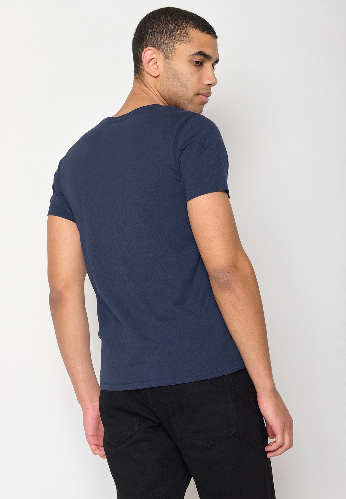 Navy: Sportliches T-Shirt aus Bio-Baumwolle für Herren [10214]