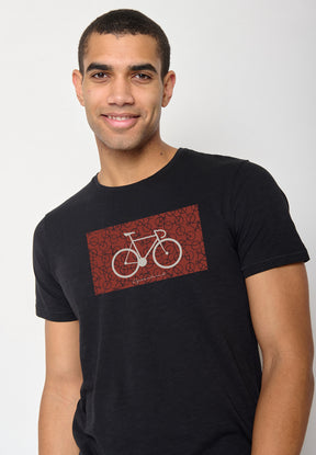 Black: Lässiges T-Shirt aus Bio-Baumwolle für Herren [10234]