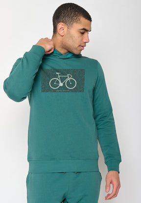 Jungle Green: Kuschliger Hoodie aus Bio-Baumwolle für Herren [10237]