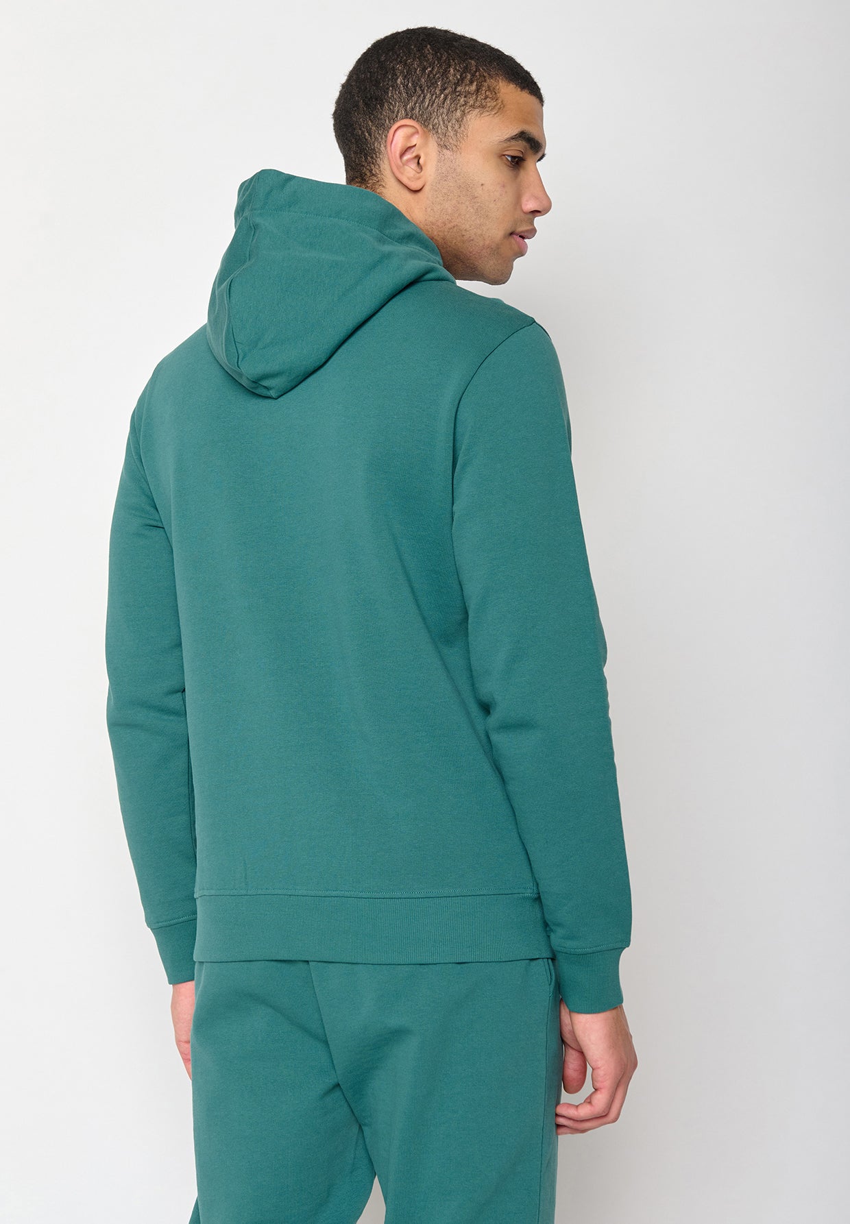 Jungle Green: Kuschliger Hoodie aus Bio-Baumwolle für Herren [10238]