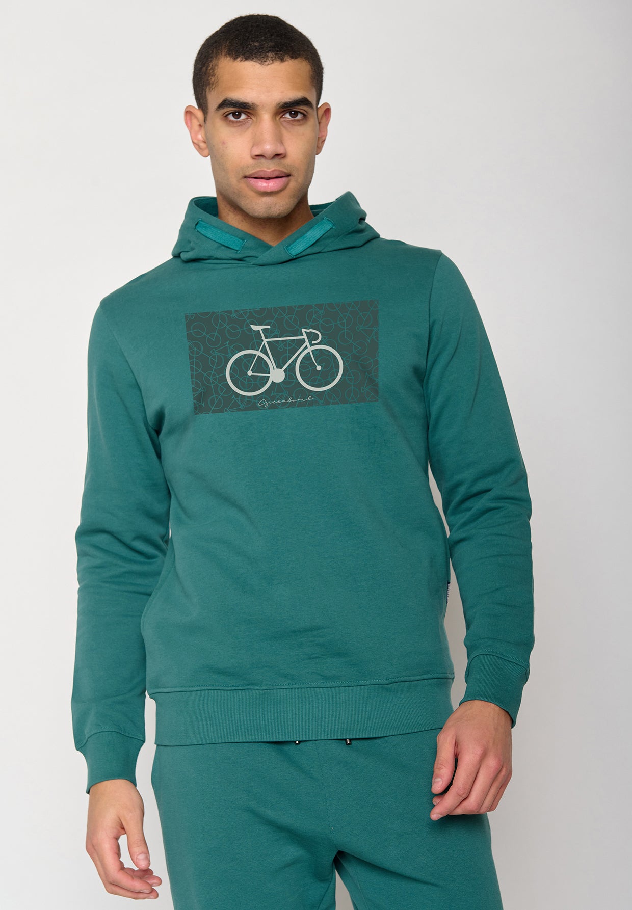 Jungle Green: Kuschliger Hoodie aus Bio-Baumwolle für Herren [10239]