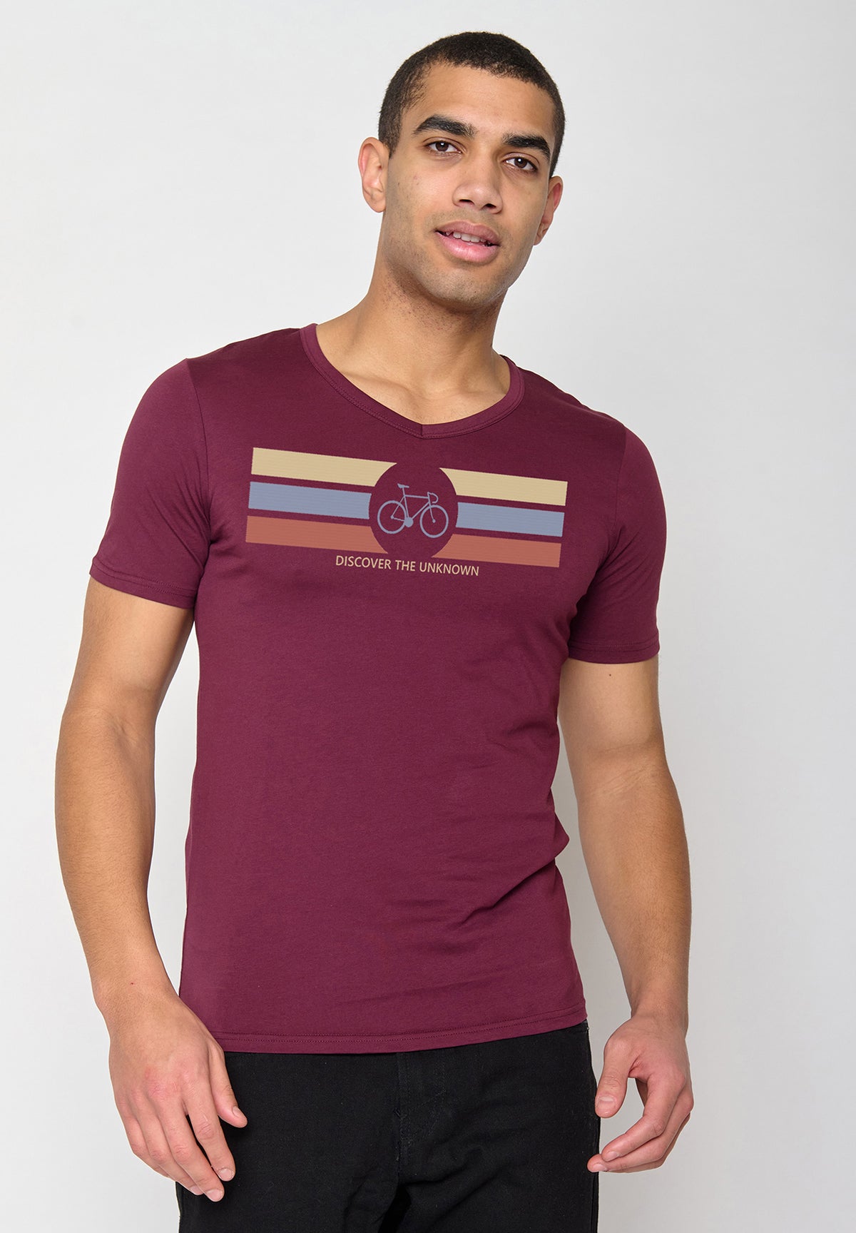 Rot:  Lässiges T-Shirt aus Bio-Baumwolle für Herren [10253]
