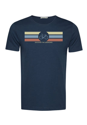 Navy: Lässiges T-Shirt aus Bio-Baumwolle für Herren [10254]