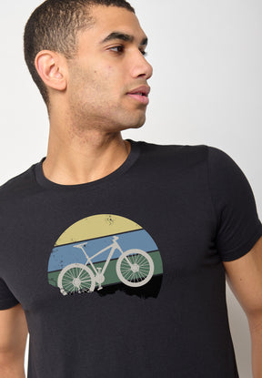 Black: Sportliches T-Shirt aus Bio-Baumwolle für Herren [10277]