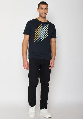 Black: Lässiges Oversize-T-Shirt aus Bio-Baumwolle für Herren [10303]