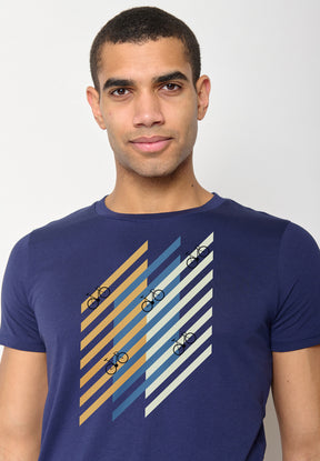 Navy: Sportliches T-Shirt aus Bio-Baumwolle für Herren [10308]