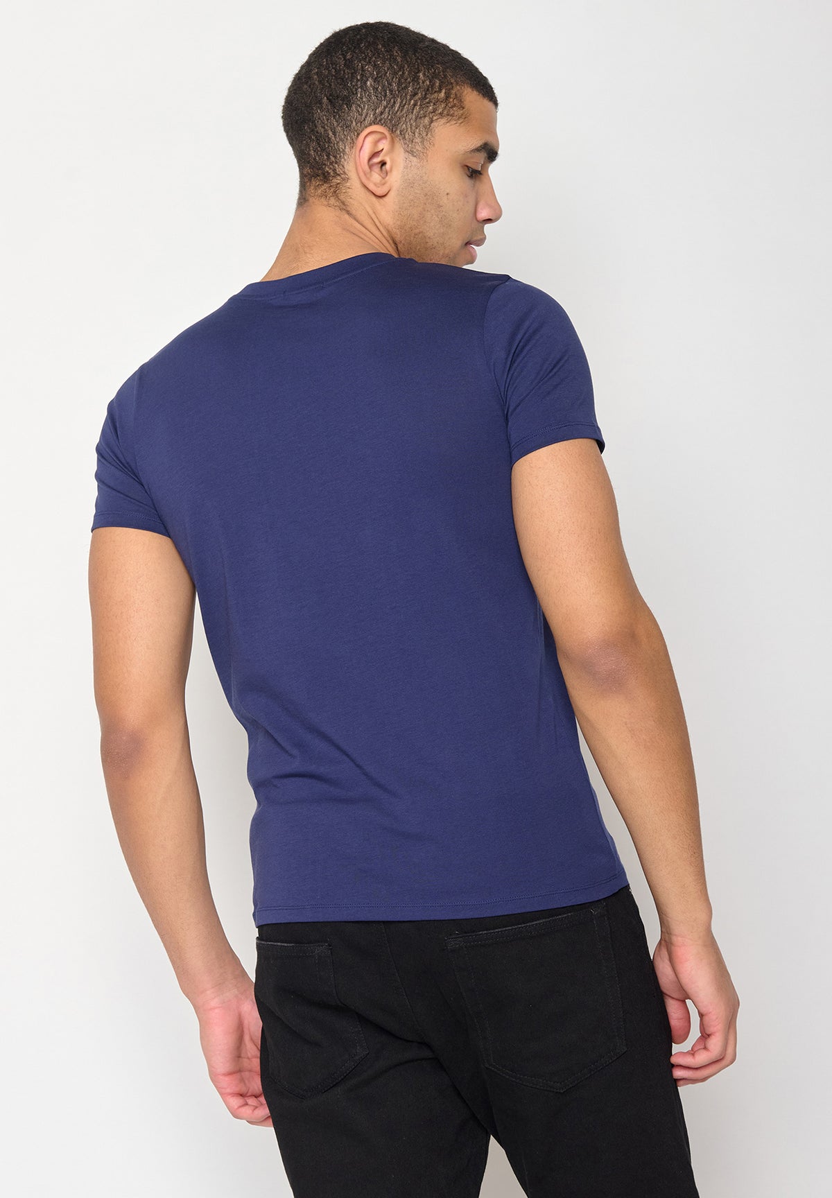 Navy: Sportliches T-Shirt aus Bio-Baumwolle für Herren [10309]
