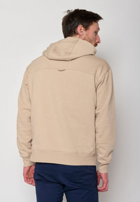 Latte: Gemütlicher Hoodie aus Bio-Baumwolle für Herren [10319]